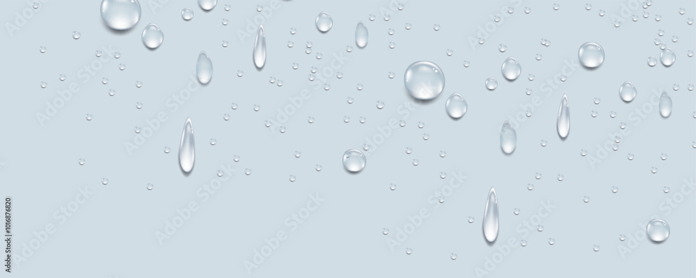 Rain transparent drops flow down the glass.Realistic wet condensation texture.Fresh water splash effect on the surface.Liquid spreading droplet shapes. Rain transparent drops flow down the glass.Realistic wet condensation texture.Fresh water splash effect on the surface.Liquid spreading droplet shapes.