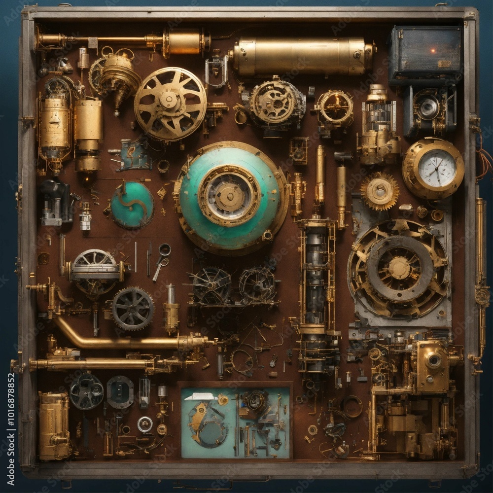 Industrial installation, engine illustration, AI generated Industrial installation, engine illustration, AI generated