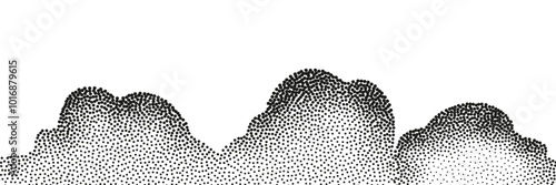A wave of black dots with a sandy texture. An abstract, grainy background featuring a noisy gradient pattern.