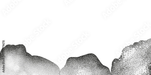 A wave of black dots with a sandy texture. An abstract, grainy background featuring a noisy gradient pattern.