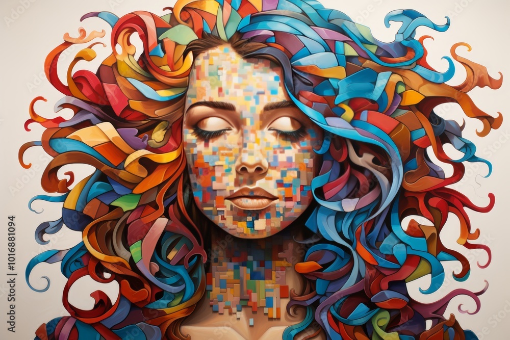Explore the depths of consciousness an abstract representation of inner thoughts and emotions Explore the depths of consciousness an abstract representation of inner thoughts and emotions