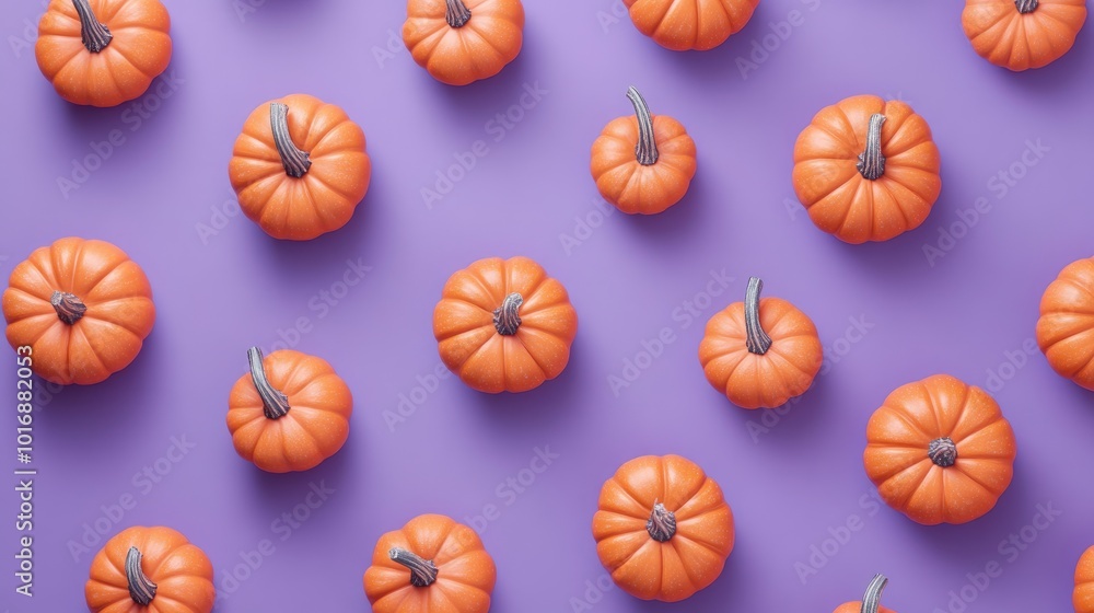 Purple pumpkin pattern on purple background minimalist design Purple pumpkin pattern on purple background minimalist design