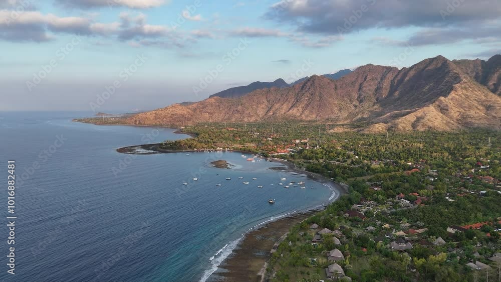 Pemuteran Bali vue aérienne au couché du soleil Pemuteran Bali vue aérienne au couché du soleil