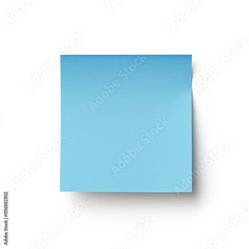 Blue sticky note paper white background.