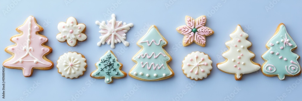 Festive Christmas Cookies Decorated with Icing Festive Christmas Cookies Decorated with Icing
