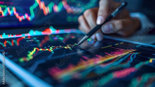 Stock market or forex trading graph and candlestick chart suitable for financial investment concept