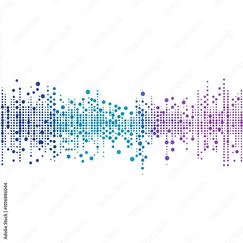 Abstract blue and purple gradient wave pattern of small circles Abstract blue and purple gradient wave pattern of small circles