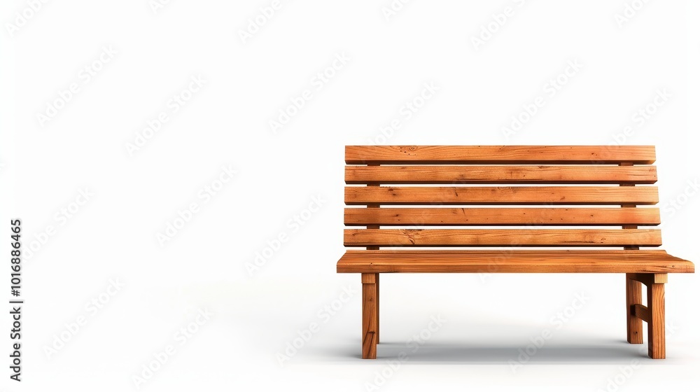 Park Bench Isolated on white background and copy space Park Bench Isolated on white background and copy space