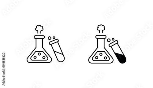 Chemistry icon design with white background stock illustration