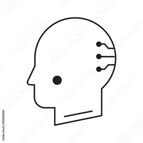 AI-Driven Human Cognitive Enhancement Vector Icon Design,