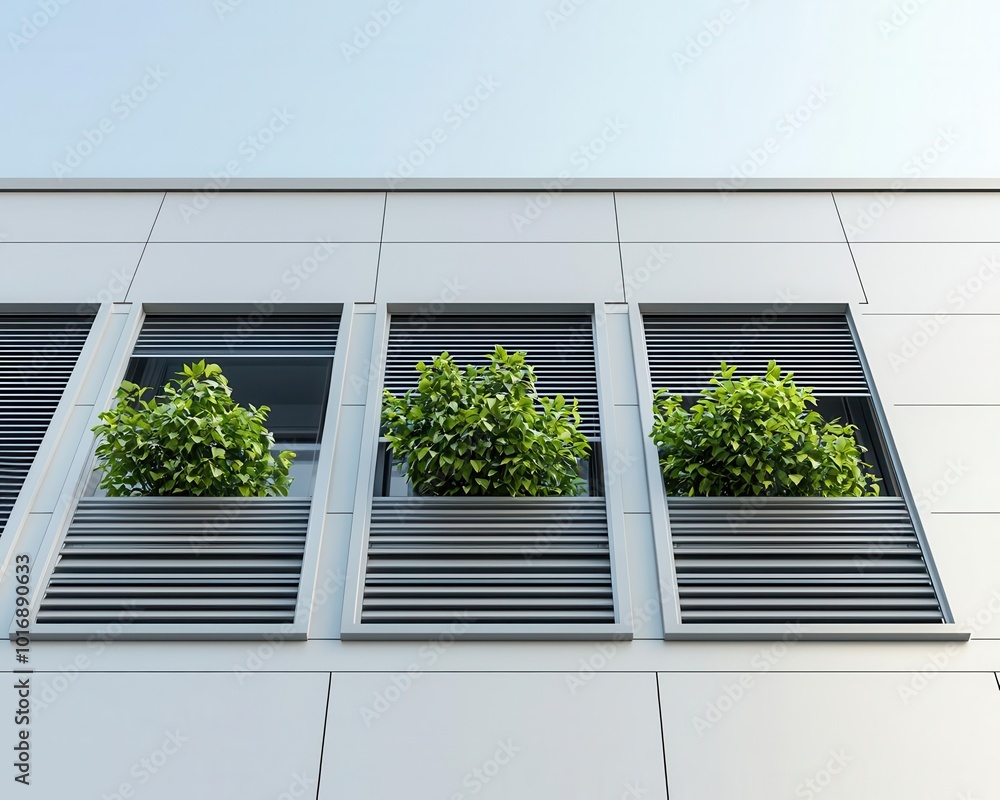 Innovative solar shading on a high-rise building, reducing energy ...