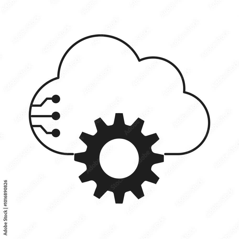 AI Cloud-Based Automation and Computing Vector Icon Design, system automation, cloud technology AI Cloud-Based Automation and Computing Vector Icon Design, system automation, cloud technology