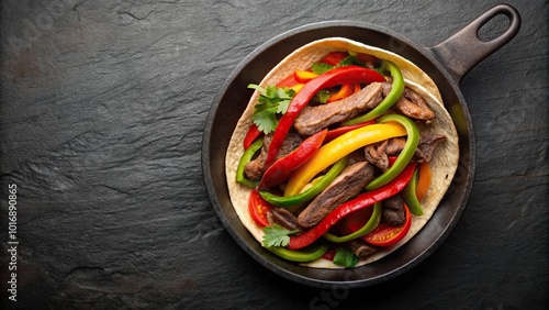 Mexican beef fajitas also called alambre Silhouette