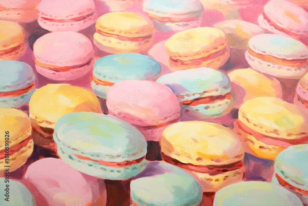 Macaron pattern backgrounds painting macarons. Macaron pattern backgrounds painting macarons.