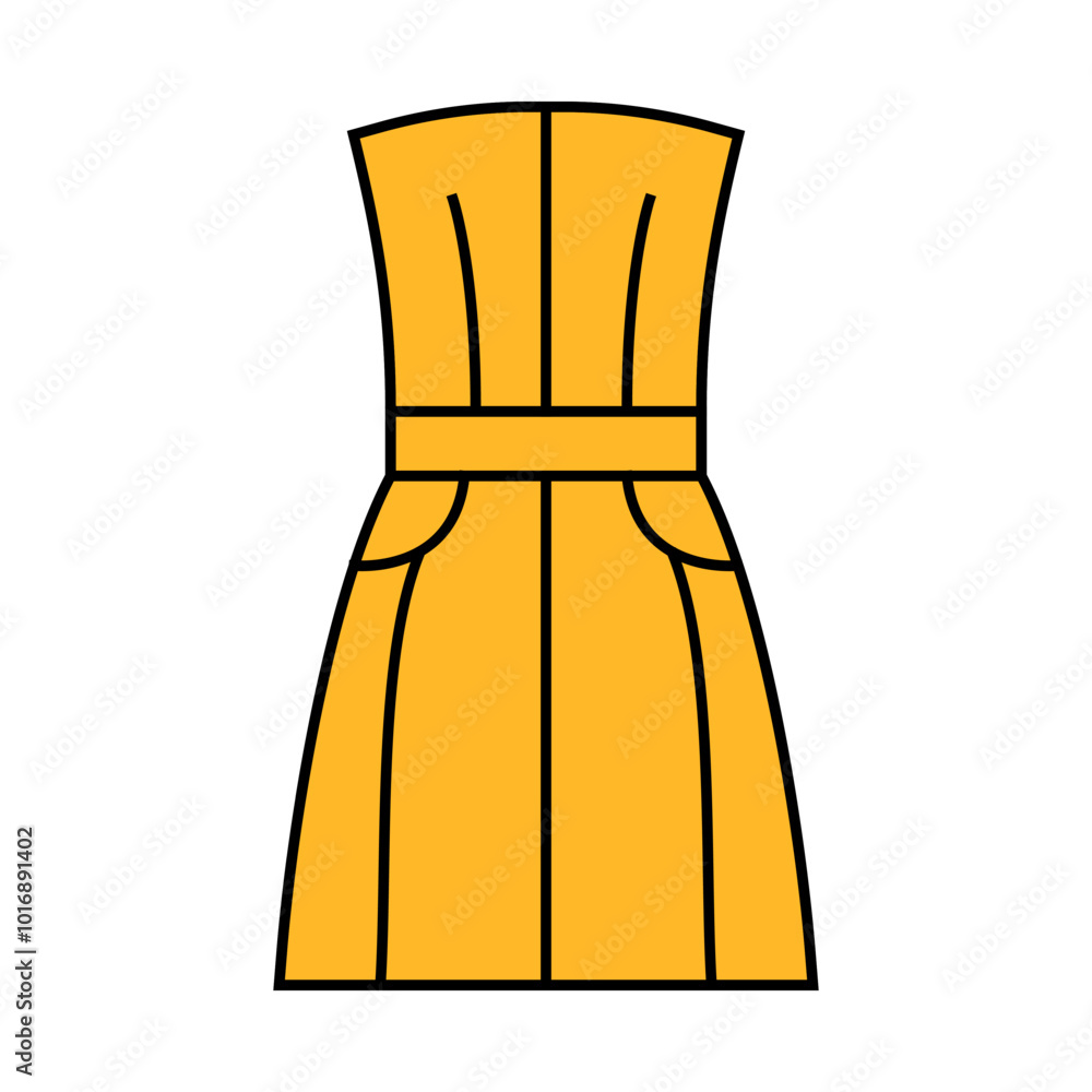dress denim line icon vector. dress denim sign. isolated symbol illustration dress denim line icon vector. dress denim sign. isolated symbol illustration