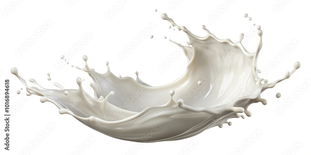 Milk or white liquid splash isolated on white background with clipping path fisheye effect Milk or white liquid splash isolated on white background with clipping path fisheye effect