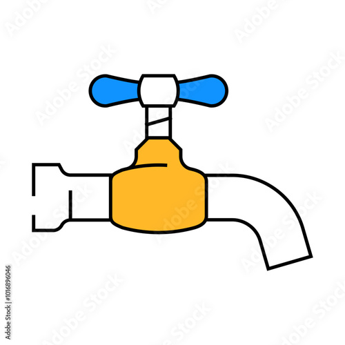 house faucet water line icon vector. house faucet water sign. isolated symbol illustration