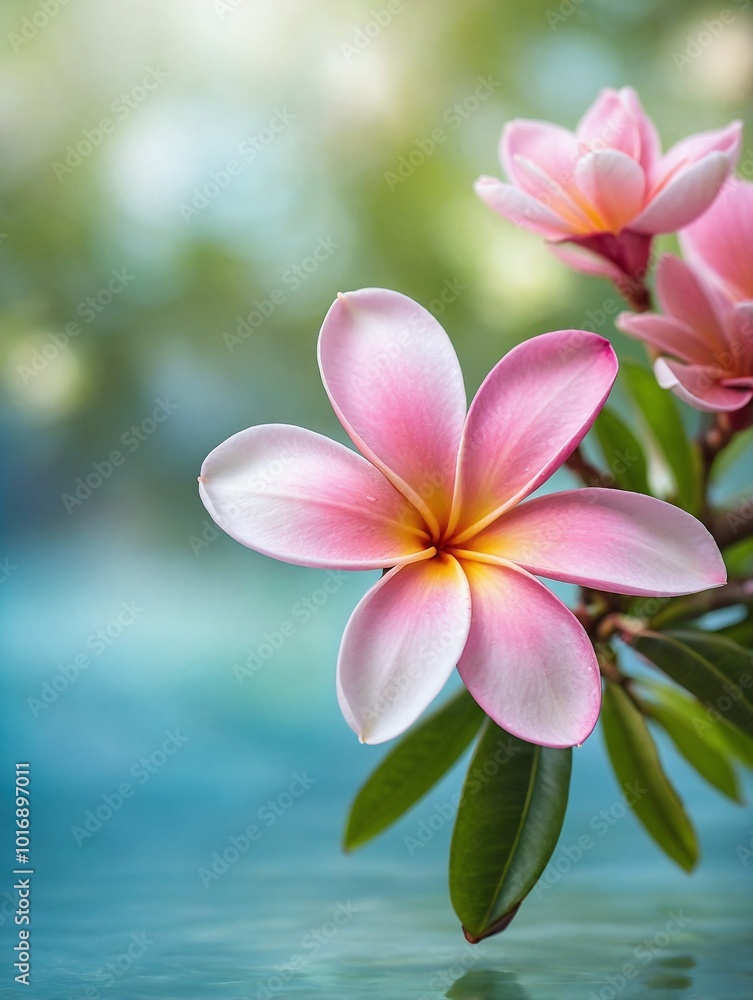 Fototapeta premium pink frangipani flower