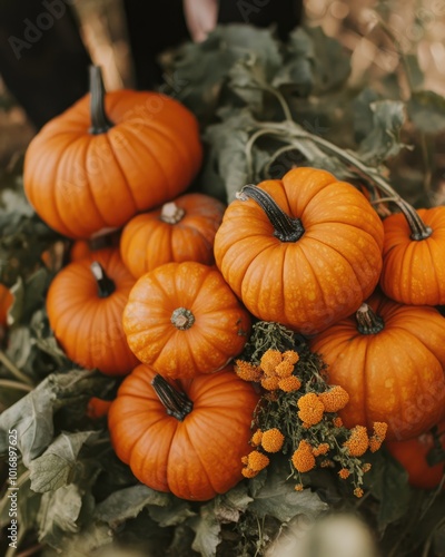 Vibrant orange pumpkins for seasonal celebration