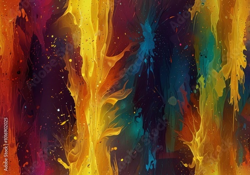 yellow abstract background with sparkles, glow and magic, solar flares, 