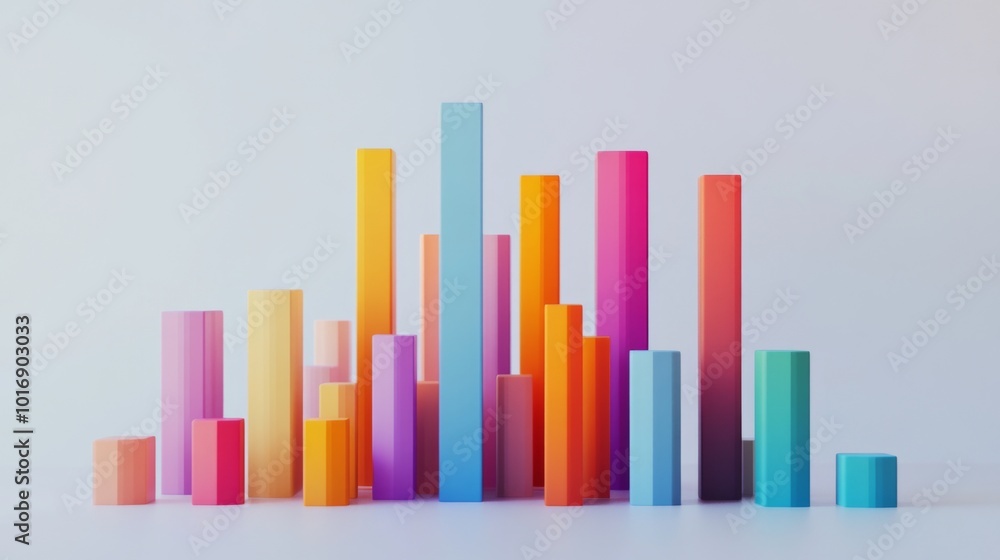 Colorful Abstract Bar Graph Display Colorful Abstract Bar Graph Display