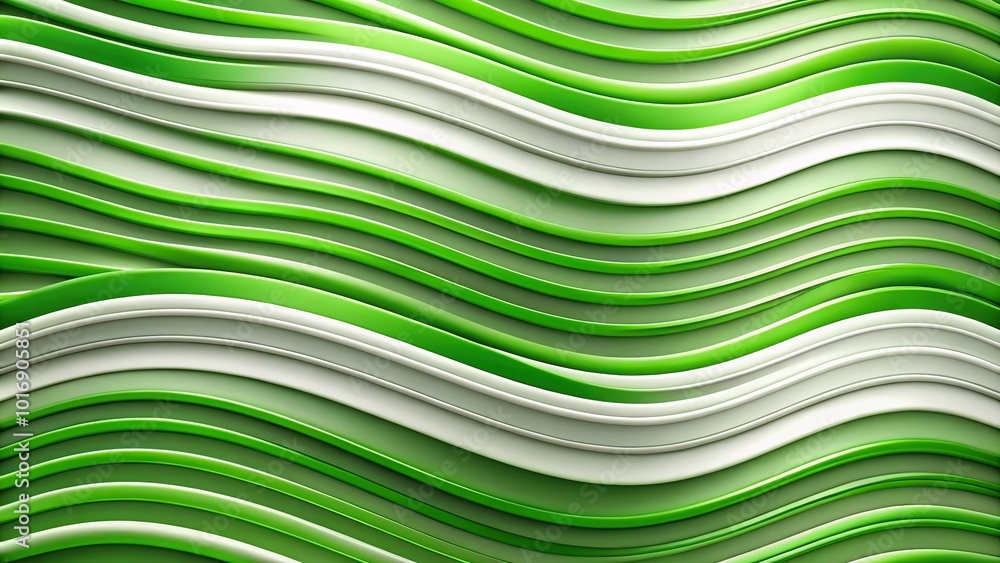 Abstract green and white curve waves pattern on white background Abstract green and white curve waves pattern on white background