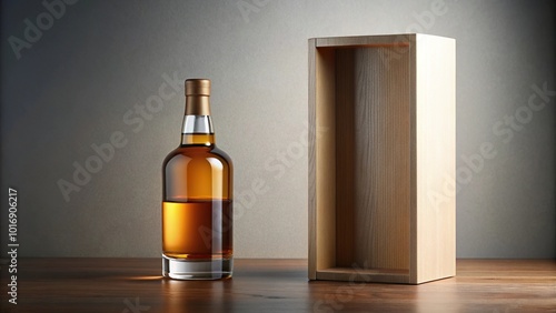 Minimalist box and bottle of scotch whisky