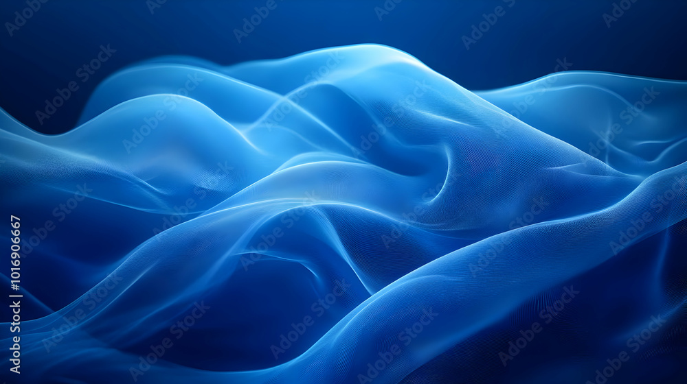 Abstract Blue 3D Wavy Background Abstract Blue 3D Wavy Background