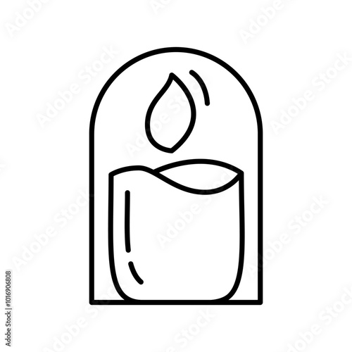 Candle vector line art logo design Elegant Spa Icon. Soothing Light Symbol for Wellness and Relaxation.
