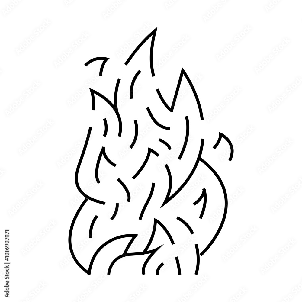 Obraz premium fire hot line icon vector. fire hot sign. isolated symbol illustration
