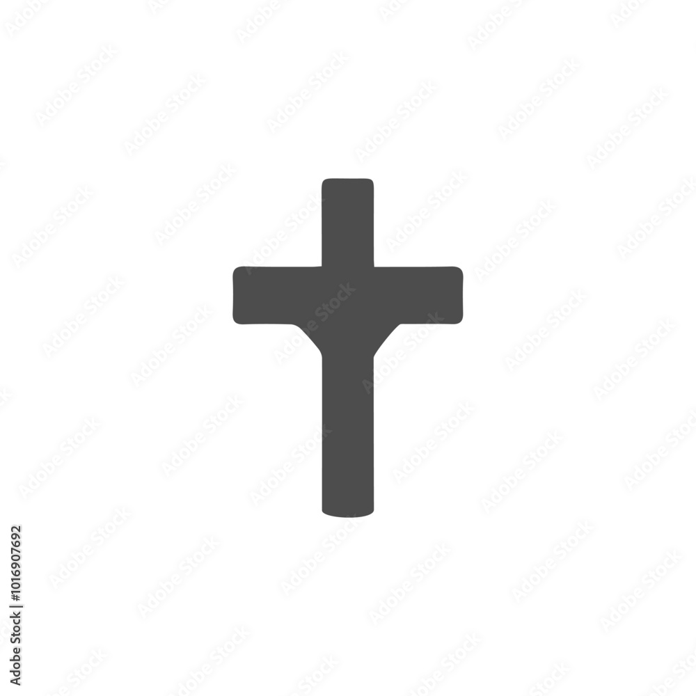 A symbol of Christianity, a dark gray cross of a unique icon shape. A symbol of Christianity, a dark gray cross of a unique icon shape.