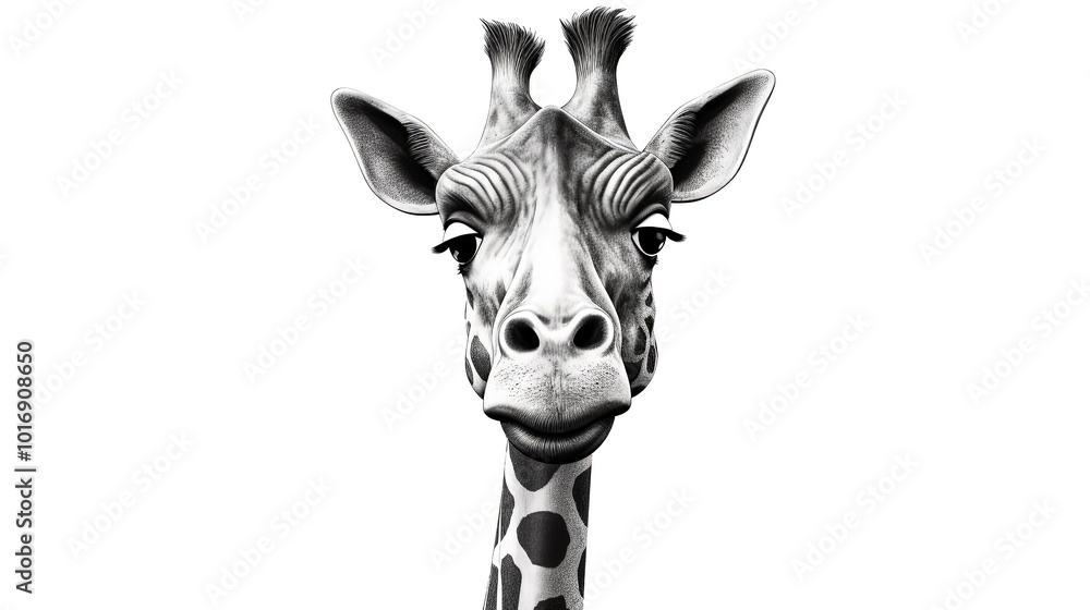 Obraz premium Giraffe with a sad expression.