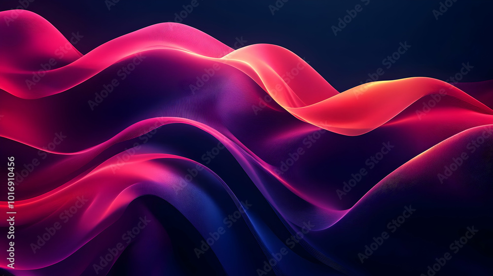 Obraz premium Abstract Background with Pink and Blue Waves