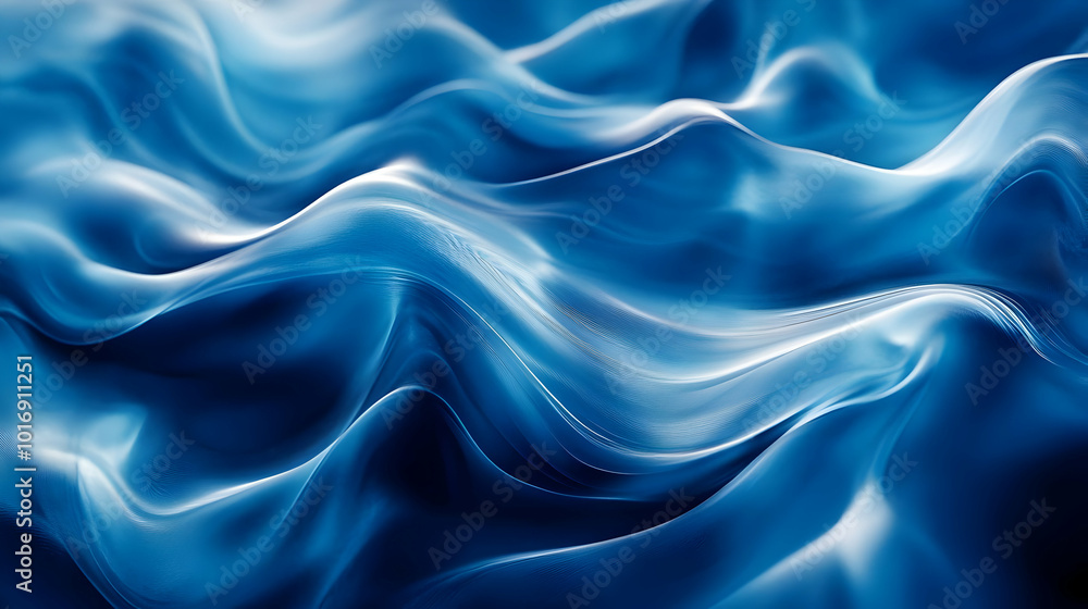 Obraz premium Abstract Blue 3D Wavy Background
