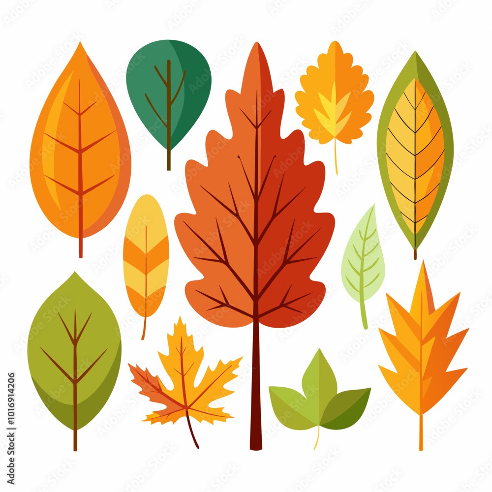 Obraz premium autumn leaves collection vector, svg