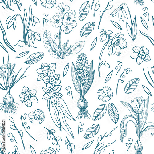 Spring plants graphic seamless