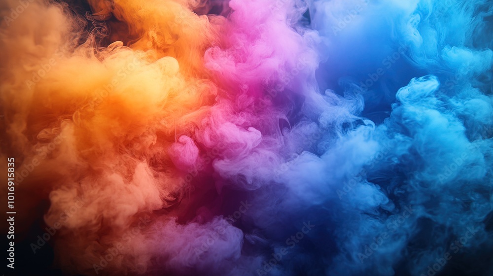 Multicolored neon smoke, ink. An explosion Multicolored neon smoke, ink. An explosion
