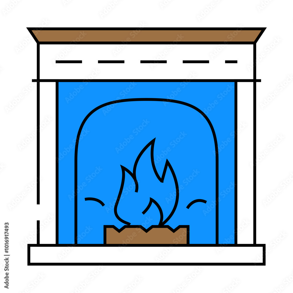 fireplace line icon vector. fireplace sign. isolated symbol illustration fireplace line icon vector. fireplace sign. isolated symbol illustration
