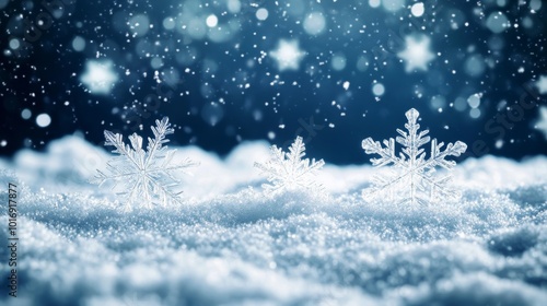 Wallpaper Mural Snowflakes falling against a dark winter sky for a magical Christmas atmosphere Torontodigital.ca