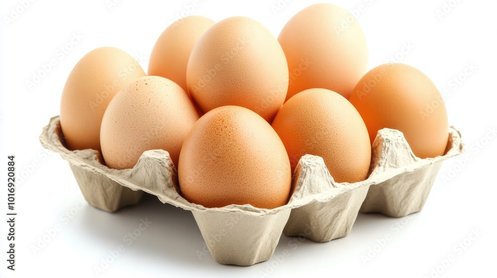 Fresh Brown Eggs in a Carton Display Fresh Brown Eggs in a Carton Display