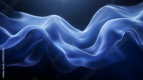 Abstract Blue Fabric Waves 3D Background