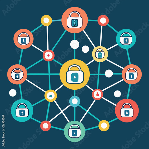 "Cybersecurity  vector art Essentials: Protecting Networks and Data"