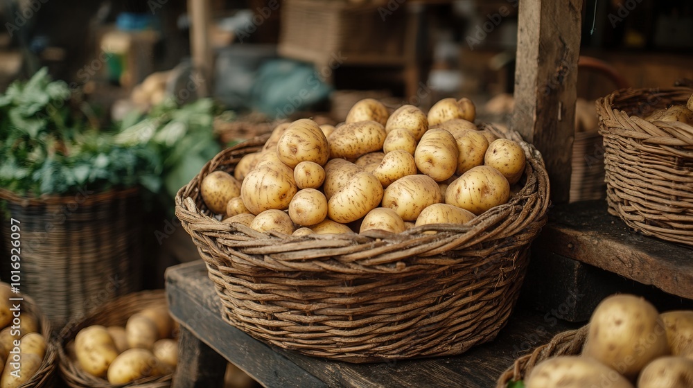 A display of potato freshly harvested A display of potato freshly harvested