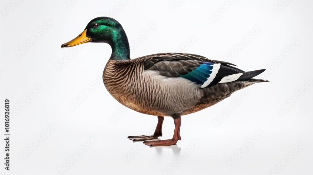 A Mallard Duck on a White Background A Mallard Duck on a White Background