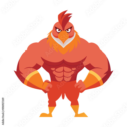 Body Builder Character with Eagle Body. Eagle Bodybuilder Mascot Logo. eagle animal body builder sports mascot.

