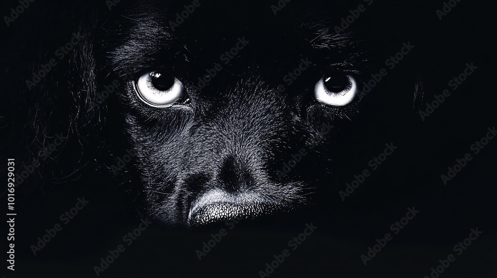 black background with an dangerous animal white eyes watching black background with an dangerous animal white eyes watching