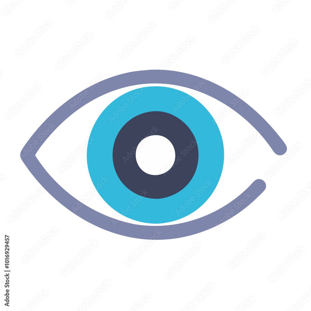 Blue and grey eye icon Blue and grey eye icon