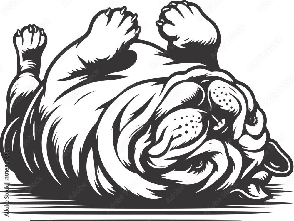 Bulldog rolling over silhouette vector design. Bulldog rolling over silhouette vector design.