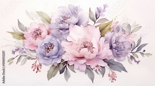 Pastel Floral Bouquet Watercolor