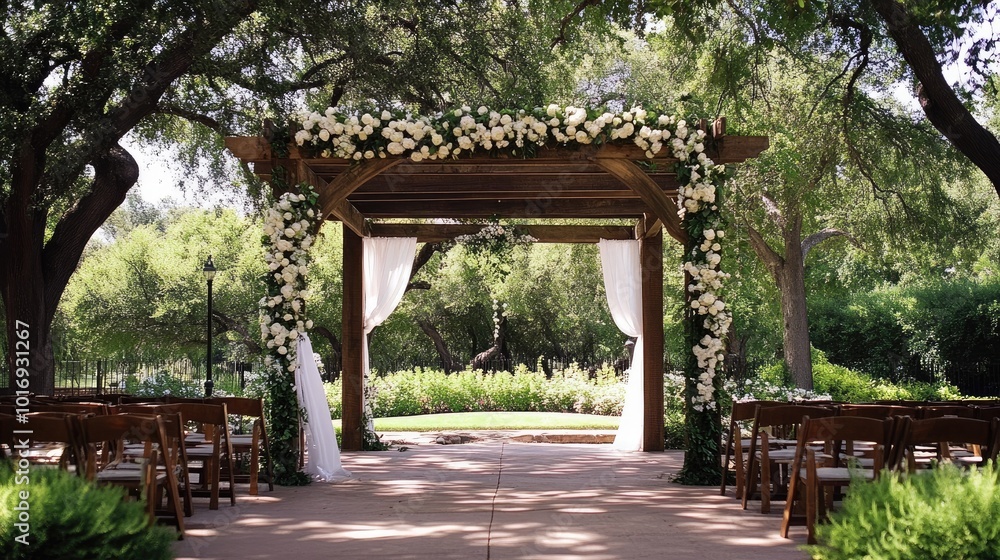 Charming Outdoor Wedding Arch with Floral Decor Charming Outdoor Wedding Arch with Floral Decor